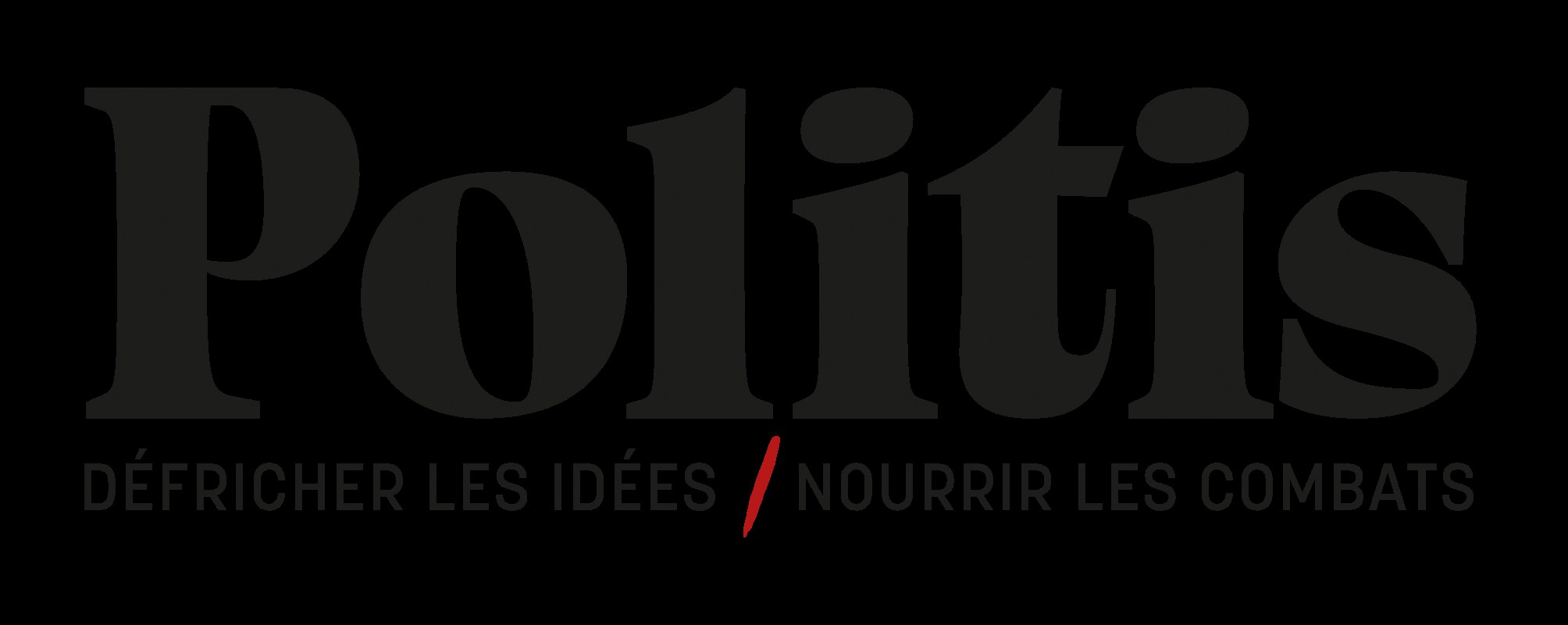Logo of the French political organization Politis, featuring the word "Politis" in bold black font above the phrase "Nourrir les Combats" in smaller font, all on a white background.