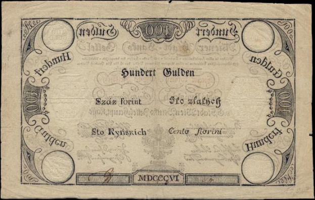 Old German 100 Pfennig banknote featuring a man, with black background and text reading "100 Pfennig."