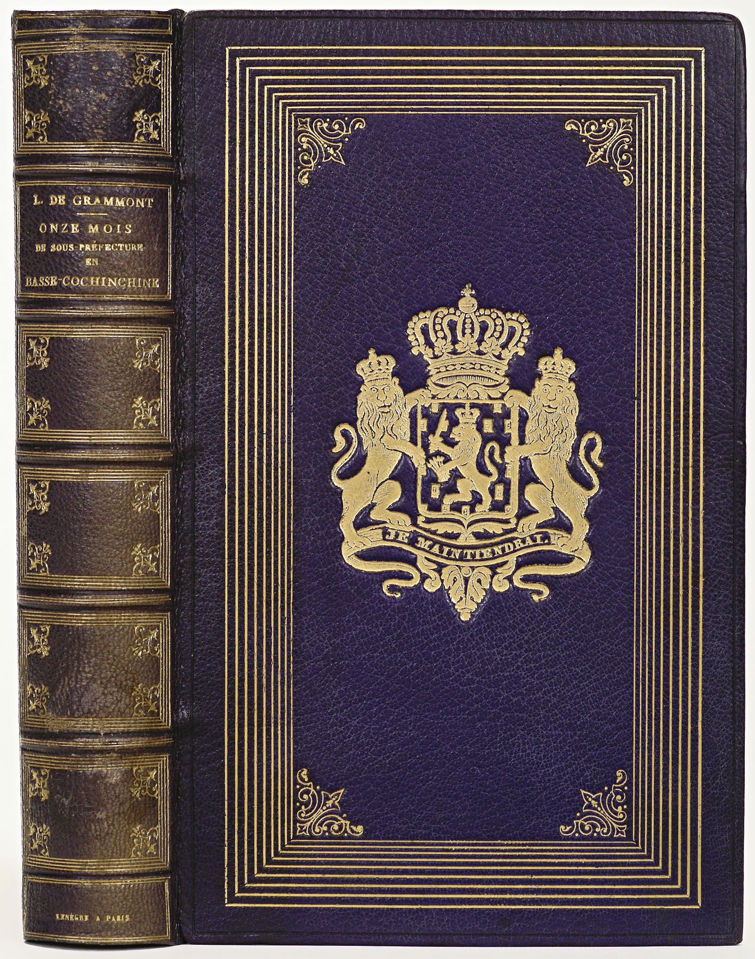 Blaues Gesetzbuch mit goldenem Krone auf Cover, weißer Hintergrund.