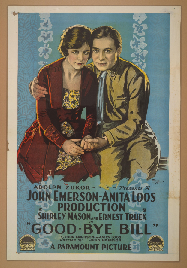 Filmplakat für "Good Bye Bill" mit einem Mann und einer Frau und auffälligem Text.