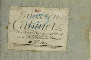 First edition of "Z.D." printed in Nuremberg, Germany in 1791, with a stamp and handwritten text on aged paper.