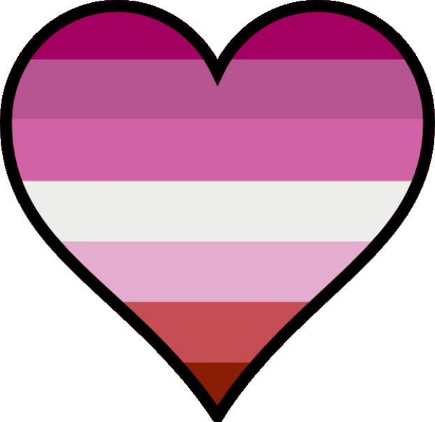 Ein pinkes Herz mit horizontalen Streifen in pink, weiß und rot, das die transgender-Flagge und die LGBTQ+-Gemeinschaft symbolisiert und die Bedeutung der gleichgeschlechtlichen Ehe darstellt.