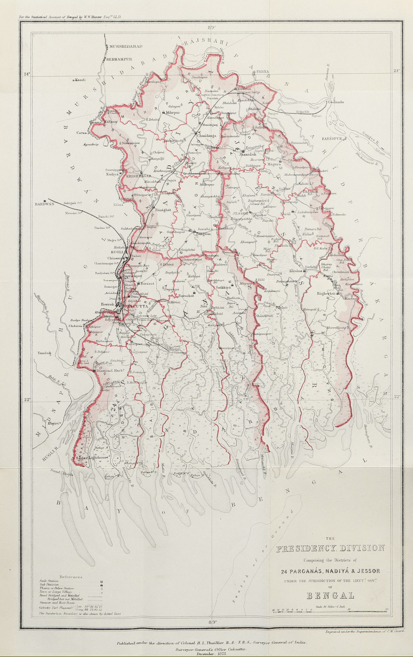 Old map of Kerala, India, outlined with borders, displaying roads, rivers, and geographical features in blue, green, and yellow hues.