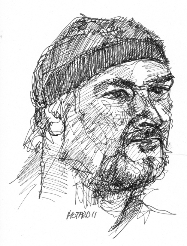 Eine Skizze eines Mannes.