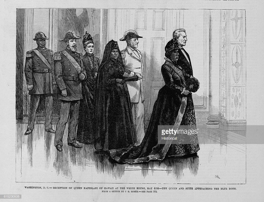 Black and white photograph of Queen Elizabeth II and Prince Philip, Duke of Edinburgh, standing on the floor at the White House in London, England.