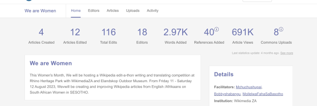 Screenshot einer Google-Suchergebnisseite für die Abfrage "we are women", die Text, numerische Rankings und eine Suchleiste anzeigt.