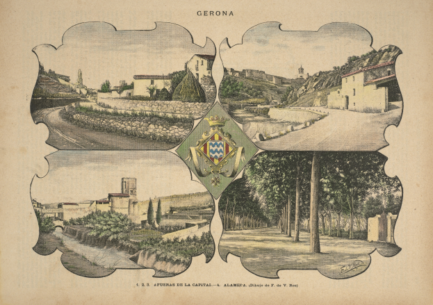 Ein Buchumschlag mit einer Stadtansicht mit hohen Gebäuden, grünen Bäumen, Pflanzen, einem Schild-Logo mit einer Krone und Text.