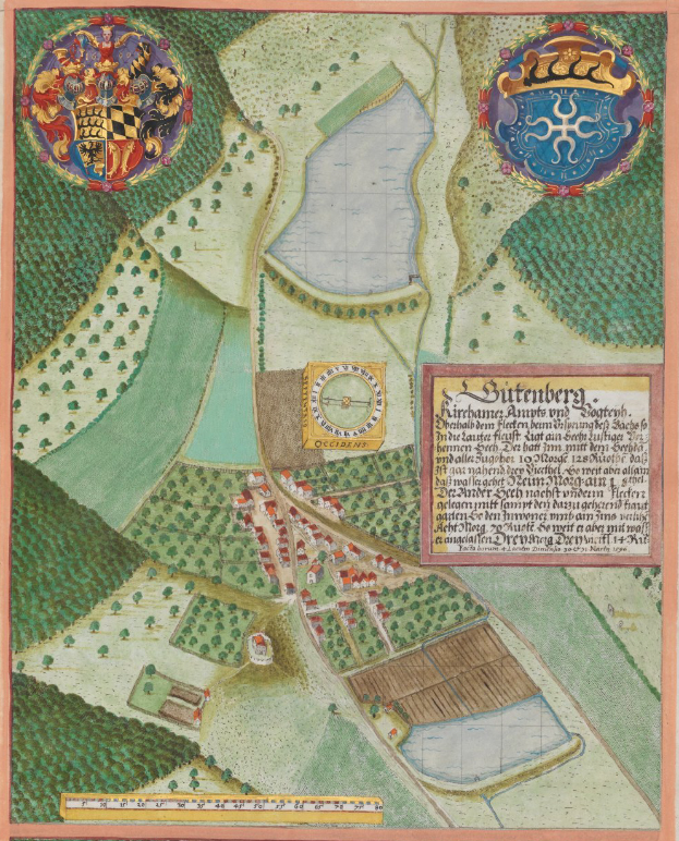 Eine detaillierte Karte von Hamburg, Deutschland, mit Straßen, Gebäuden und verschiedenen Logos und Text.