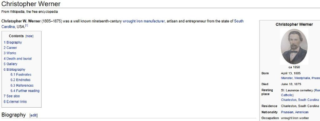 Ein Porträt einer Person neben ihrer Biografie und zusätzlichem Text.