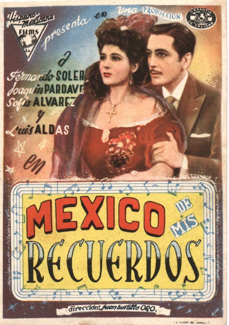 Alter mexikanischer Filmplakat mit einem Mann und einer Frau, das Text enthält, der den Film beschreibt.